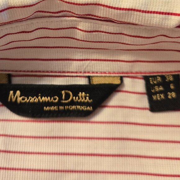White pinstripe Flare Sleeve button down shirt Small - 6 - Picture 7 of 8